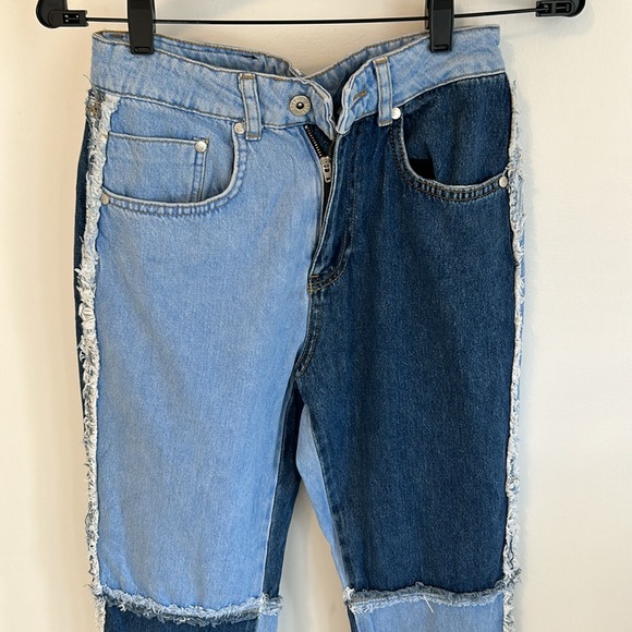 Ragged Jeans Quarter Panel Two Tone Mom Jeans - Picture 6 of 9